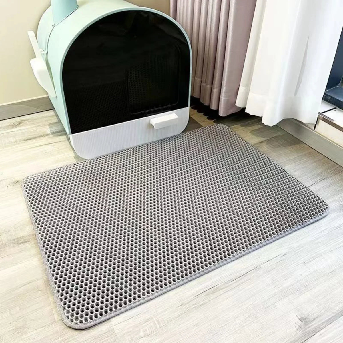 Cat Litter Mat Heavy Duty Waterproof 2 Layer Non Slip Washable Pet Floor Protector Litter Box Sand Stopper